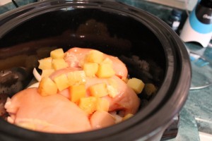 all ingredients in crockpot