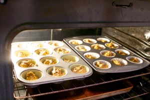 muffins in the oven